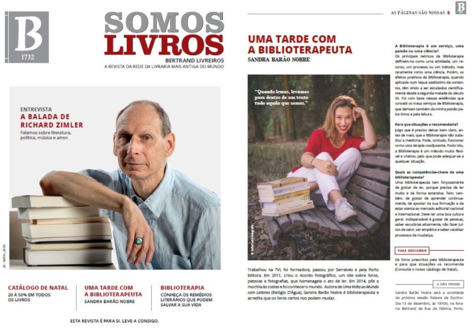 A Biblioterapeuta - Biblioterapia - Sandra Barão Nobre - Somos Livros - Bertrand Livreiros - Natal 2018